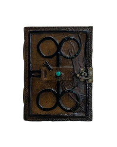 Carnet en cuir Darkhold Damned, gaufré, avec motif pierre maléfique, livre de sorts vierge, couverture rigide écarlate, thème Horreur, Feng Shui, Religieux - Product Image 5
