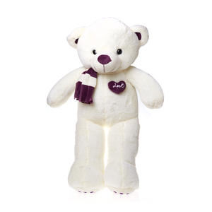 Encantadora juguetes de peluche marrón oso de peluche de juguete con <span class=keywords><strong>amor</strong></span> y bufanda para niños regalo - Product Image 2