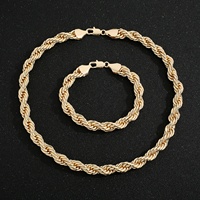 Pulsera de Cadena Trenzada de Latón Chapado en Oro de 14K, Resistente al Agua, Joyería Moderna, Estilo Hiphop, Geométrica, para Hombre y Mujer, Venta al Por Mayor