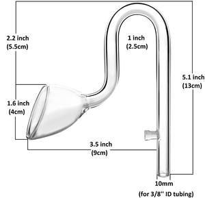Glas Lelie Pijp Mini Instroom Uitstroom Set 10Mm Voor 9/12Mm Tubing - Nano <span class=keywords><strong>Aquarium</strong></span> Geplant Tank aquascaping - Product Image 2
