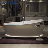 Baignoire Balnéo Ovale en Acrylique Autoportante à Jets Hydromassants, Vente Chaude Directe Usine, pour Hôtels et Villas