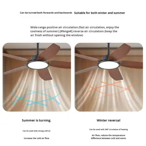 Nouveau modèle simple et moderne salon et chambre ventilateur de plafond Led lampe à spectre complet conviviale pour les yeux lampe de ventilateur de brise fraîche - Product Image 5
