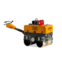 SECSUN Main Mini Petit Rouleau De Route 1ton 800kg Compacteur Double Tambour Vibrateur Rouleau De Route à Vendre