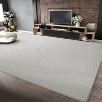 Moderner Polyester-Jacquard-Plüschteppich in Unifarbe für Wohnzimmer, Weicher Waschbarer Rutschfester Teppich, Luxuriöse Wohnraumdekoration