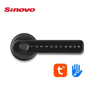 Serrure intelligente à empreintes digitales Sinovo Tuya, poignée de porte électronique à empreintes digitales, serrures à levier avec contrôle par application pour la maison et le bureau - Product Image 3