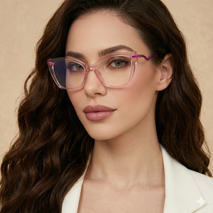 Venta al por mayor TR90 anteojos ópticos de metal para mujer <span class=keywords><strong>gafas</strong></span> anti-luz azul de moda logotipo personalizado mariposa marco elegante <span class=keywords><strong>ordenador</strong></span> - Product Image 4