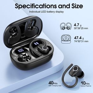 Audífonos Deportivos <span class=keywords><strong>Bluetooth</strong></span> HE059 con Gancho para la Oreja, Certificación CE, FCC y RoHS, para Correr y Hacer Ejercicio, Resistentes al Agua IP7, Bajos Profundos, Estéreo, Inalámbricos TWS - Product Image 4
