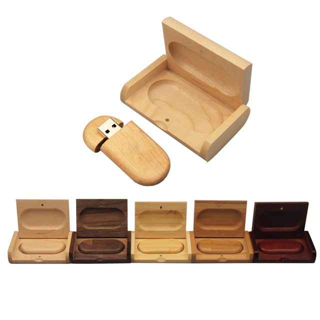 Wooden Box Gift USB Flash Drive 2.0 1GB 2GB 4GB Pen Drive 3.0 8GB 16GB 32GB 64GB USB Memory Stick Free Engrave Logo
