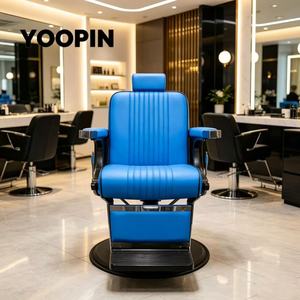 Azul personalizar Silla de peluquero Logo ajustable Ice Capone clásico <span class=keywords><strong>barber</strong></span>ía plegable peluquería elegante peluquería reposapiés silla - Product Image 2