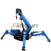 Grue araignée Fasterlift 1,5-8 tonnes, électrique/essence/diesel, hauteur de levage 25 m, moteur Honda CE, double alimentation, haute performance