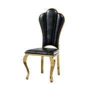 Chaise de salle à manger moderne en cuir et velours avec pieds en acier inoxydable pour restaurant, maison, école