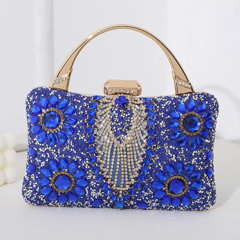 Luxury New Trendy Fashion Indian Rhinestone Evening Clutch Bag Wedding Bride Sling Bag Banquet Party Handbag For Ladies