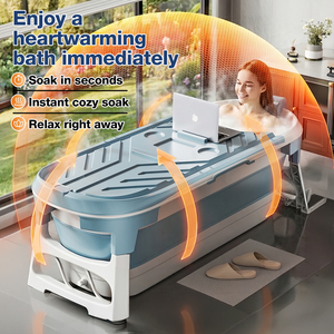 Bañera Plegable Grande de Plástico con Tapa, Portátil y Multifuncional para Adultos y Bebés - Product Image 4