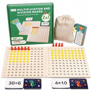 Jouets mathématiques Montessori en bois, planche de comptage avec des piquets numérotés, multiplication, division, pour enfants - Product Image 1