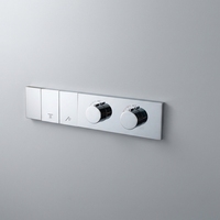 Mitigeur de douche thermostatique mural en chrome poli WEIHAO, commande indépendante bidirectionnelle, débit d'eau simultané