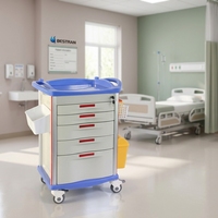 Chariot médical mobile Bestran BT-MY23 pour hôpital, chariot de soins infirmiers avec tiroirs verrouillables pour clinique
