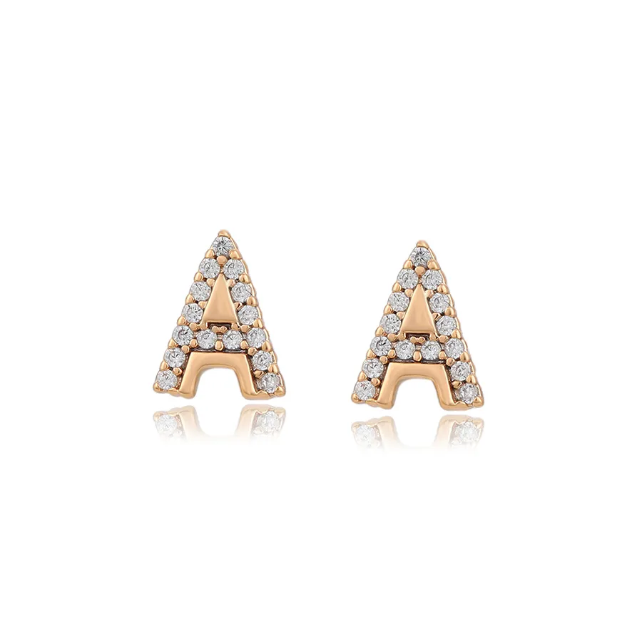 A00910755 XUPING Jewelry fashion jewelry manufacturer Artificial zircon Letter A Exquisite and small funky stud girl earrings
