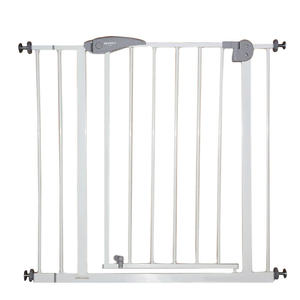 Barrière de sécurité multifonctionnelle pour bébés et animaux domestiques, certifiée ASTM, à fermeture automatique, blanche/noire/bois, pour escaliers, toilettes, portes, âges 0-12 ans+, facile à utiliser - Product Image 3