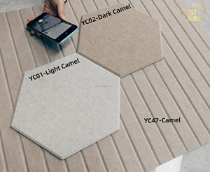 Vente <span class=keywords><strong>d</strong></span>'usine, dalles acoustiques hexagonales de 9 mm/12 mm, matériau insonorisant en feutre PET, adhésif au dos en option, insonorisation Akupanel - Product Image 5