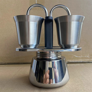<span class=keywords><strong>Cafetière</strong></span> Moka <span class=keywords><strong>italienne</strong></span> personnalisée en acier inoxydable à 2 tasses avec double valve, portable, pour le café expresso, idéale pour les entreprises et le camping - Product Image 6