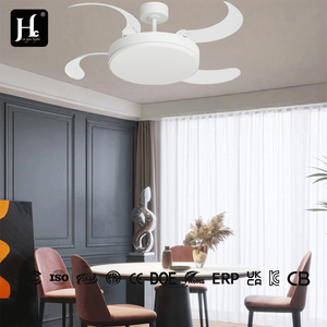 Manufacturer direct sales of 42 inch wooden 4-plate CB CE approved <b>remote</b> <b>control</b> modern invisible LED <b>ceiling</b> fan with <b>light</b> - Product Image 3