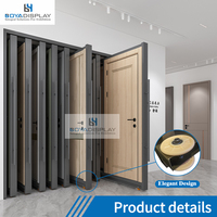 Boya Présentoir personnalisé en bois moderne avec porte coulissante métallique et hauteur réglable pour salons professionnels et expositions