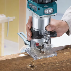 Routeur portatif Makita à batterie lithium pour le travail du bois, idéal pour le dégrossissage, le rainurage et la sculpture des panneaux de bois domestiques, dégrossisseur portatif - Product Image 3