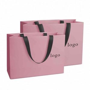 Bolsas de Compra de Papel Kraft Modernas y Ecológicas de Lujo con Logotipo Personalizado, Impresión por Transferencia de Calor para Ropa/Calzado, Embalaje de Regalos - Product Image 5