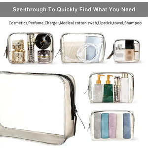 Bán Buôn Trong Suốt Mỹ Phẩm Vệ Sinh Cá Nhân Du Lịch <span class=keywords><strong>Pouch</strong></span> Cho Đi Du Lịch Biểu Tượng Tùy Chỉnh In Ấn Rõ Ràng PVC Trang Điểm Túi - Product Image 5