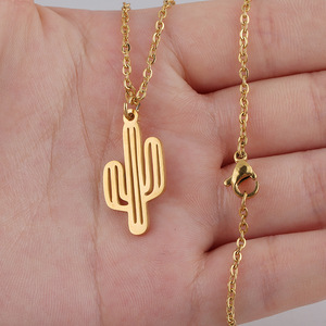 <span class=keywords><strong>กระบองเพชร</strong></span>สแตนเลสขนาดเล็กมีเสน่ห์พืช<span class=keywords><strong>ทะเลทราย</strong></span>แคคตัส Cacti แขวนอยู่บนสร้อยคอโซ่ที่ละเอียดอ่อน - Product Image 4