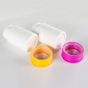 Emballage pharmaceutique personnalisé en bouteille capsule, plastique HDPE, pour produits de santé, pilules, avec bouchon à vis rose - Product Image 1