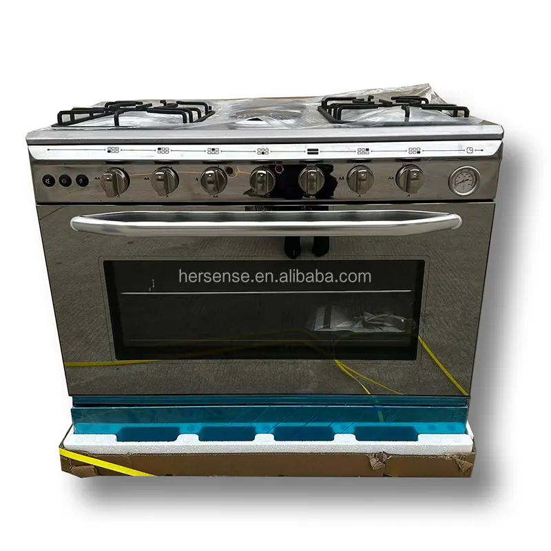 Supporto libero Multi funzione coperchio in vetro 6 fornelli (4 Gas e 2 elettrici) e 80L forno macchina per cucinare elettrodomestici intelligenti cucina a Gas