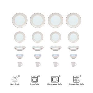 Plato de plato de cerámica de compra directa de fábrica de China, placas de cargador de tamaño grande de lujo con impresión a mano para plato de cena de boda - Product Image 1
