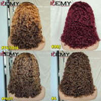 Perruque Bob KEMY HAIR en Cheveux Indiens Bruts HD pour Lace Frontale Double Tresse avec Dentelle Transparente Perruques en Cheveux Humains pour Femmes Noires