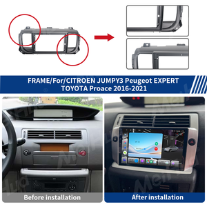 Accesorios Interiores para Automóviles Meihua, Piezas de Automóviles, Kits de Marcos para Radio DVD para <span class=keywords><strong>CITROEN</strong></span> JUMPY3, Peugeot EXPERT, <span class=keywords><strong>TOYOTA</strong></span> <span class=keywords><strong>Proace</strong></span> 2016-2021 - Product Image 4