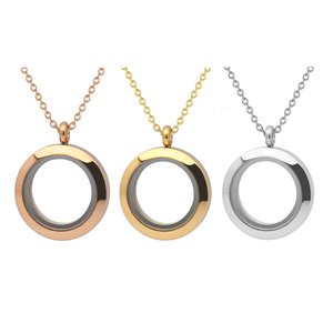 Colliers Pendentifs Médaillon Reliquaire Photo Rond en Acier Inoxydable pour Bijoux Cadeau Femme Homme - Product Image 1