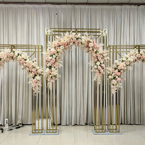 Golden Door-Shaped Metal Arch Frame Wedding <b>Backdrop</b> Flower <b>Stand</b> for Ceremony Birthday Party Decoration - Product Image 2