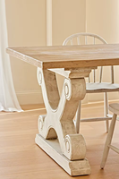 Meubles scandinaves récupérés en pin bouleau Table longue en bois Table à manger 6 places