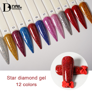 BD Star Diamond Gel polaco nuevo diseño Hema Tpo Free Soak Off Glitter Disco Diamond con efecto <span class=keywords><strong>de</strong></span> <span class=keywords><strong>estrella</strong></span> rota reflectante dinámico - Product Image 1