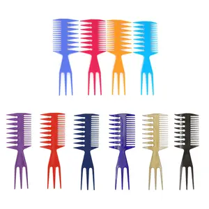 Homtak Tùy Chỉnh Nhãn Hiệu Riêng Răng Rộng Lược Hai Mặt Fork Comb Cho Tạo Kiểu Tóc