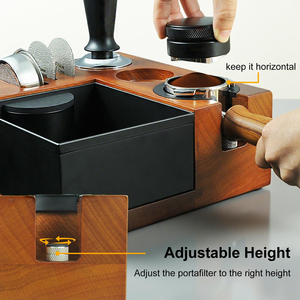 Support de Tamper en Bois Double Paroi à Ressort, Organisateur d'Outils de Barista, Station de Compactage, Boîte à Expresso - Product Image 5