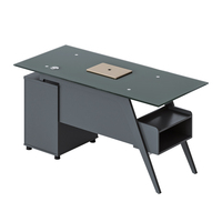 Nouveau meuble de bureau moderne en verre sans rayures, bureau de patron, ordinateur personnalisé, chaise de bureau unique, bureau de secrétaire, bureau de direction