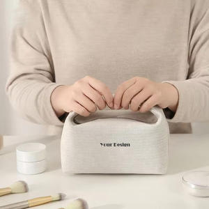 Bolsa de Maquillaje de Lona Natural Personalizada con su Logotipo, Bolsa de Cosméticos Reutilizable, Duradera, de Viaje, de Algodón, Cáñamo y Yute, al por Mayor - Product Image 2