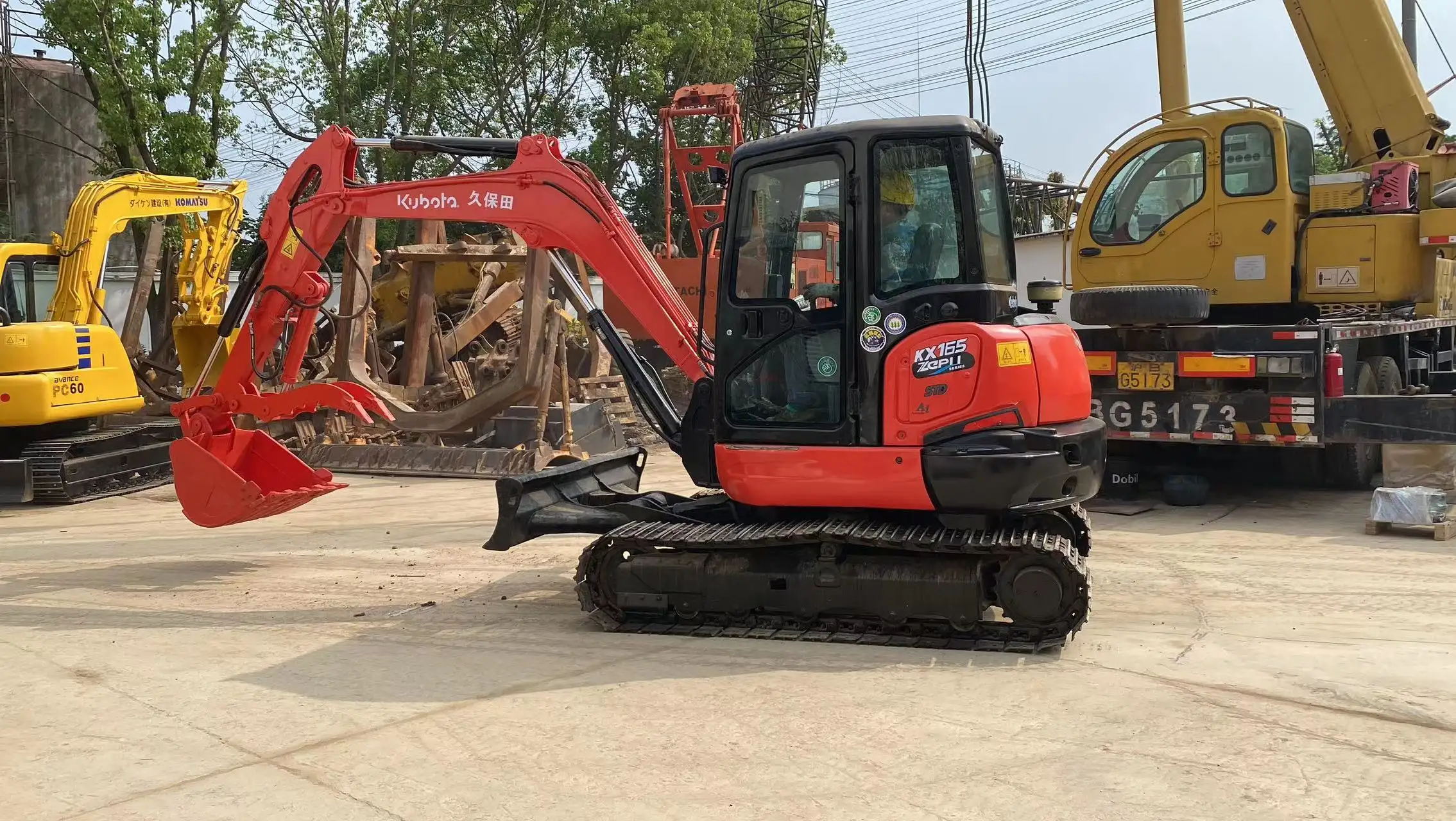 Escavadeira Kubota KX165 original japonesa de 5 toneladas, motor Kubota KX165-5 EPA, usado em bom estado, em boa venda, em Xangai, Japão