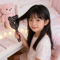 Brosse à cheveux pliable portable en forme d'ours mignon pour enfants et femmes, démêlante, antistatique, en PP et nylon, pour masser le cuir chevelu