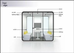 Cabina de Oficina Móvil, Sala de Negociación, Cabina de Estudio para Interiores, Cabina Acústica Prefabricada para Exteriores - Product Image 6