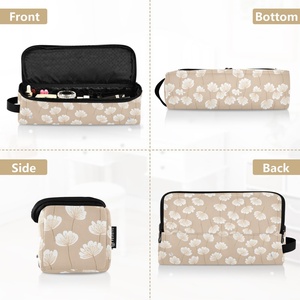 Organizador Portátil Personalizado con Diseño de Flores Hawaianas, Bolsa para Herramientas de Peinado 2 en 1 con Bolsillos Interiores - Product Image 4