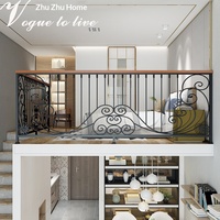 Rampe d'escalier moderne en fer forgé, garde-corps en bois massif pour balcon domestique, décoration créative pour grenier, balustrade intérieure