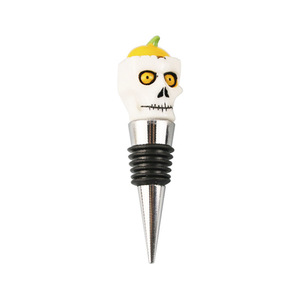 Halloween Wine Stoppers Resin Ghost Skull Pumpkin Cat Design Silver Metal Stopper For Wine Bottle Decorative Party Gift - Product Image 2