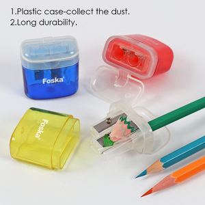Sacapuntas Doble Transparente de Plástico Foska para Cosméticos, Material de Oficina y Maquillaje - Product Image 3